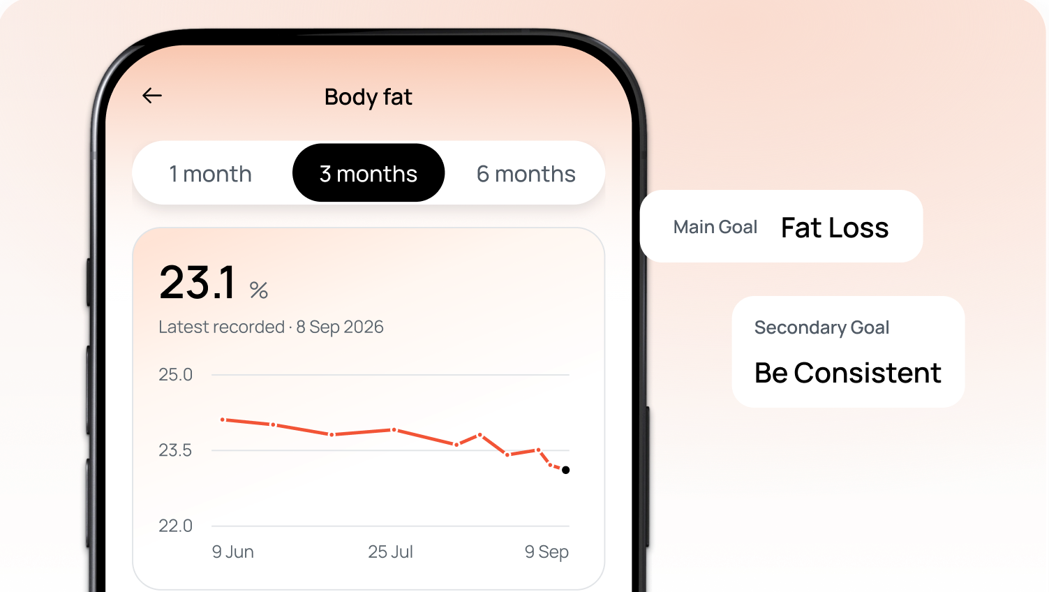 Body measurements chart and goals